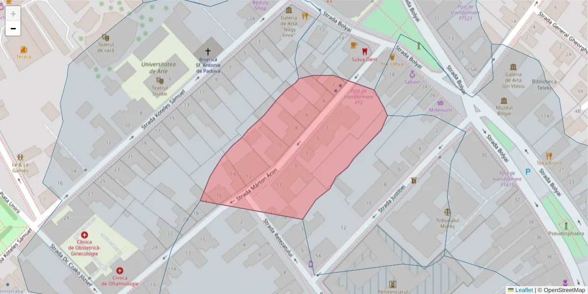 Hartă a codului poștal  și a codurilor poștale învecinate