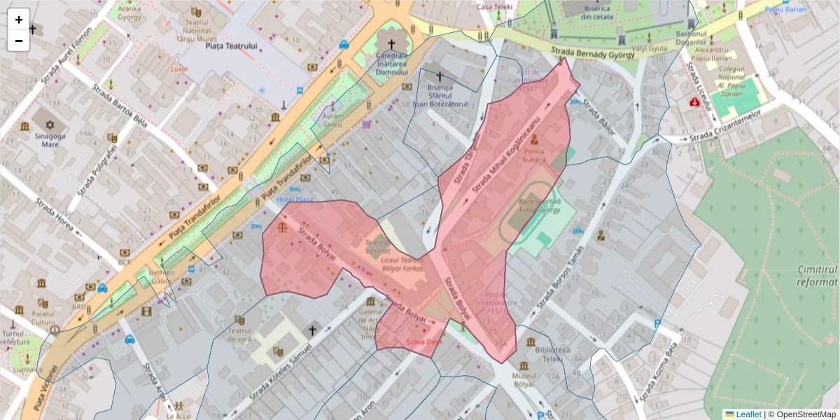 Hartă a codului poștal  și a codurilor poștale învecinate