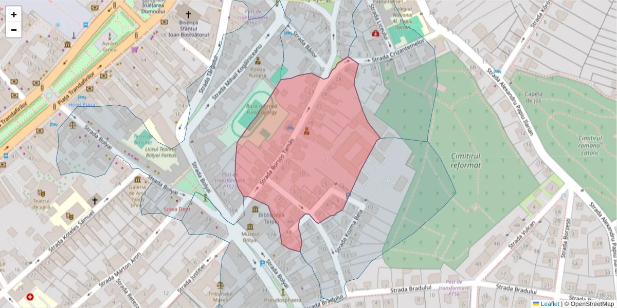 Hartă a codului poștal  și a codurilor poștale învecinate
