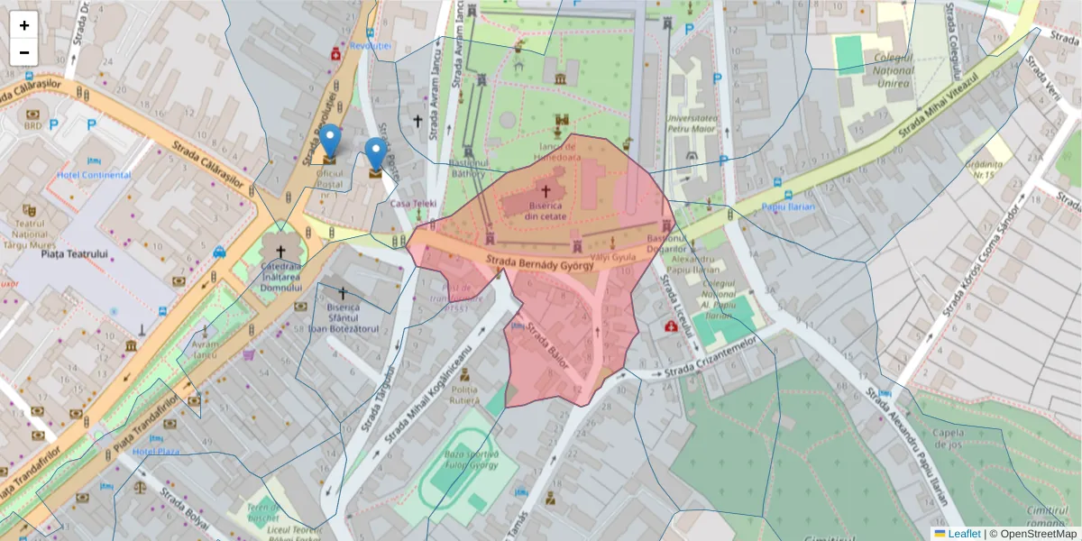 Hartă a codului poștal  și a codurilor poștale învecinate