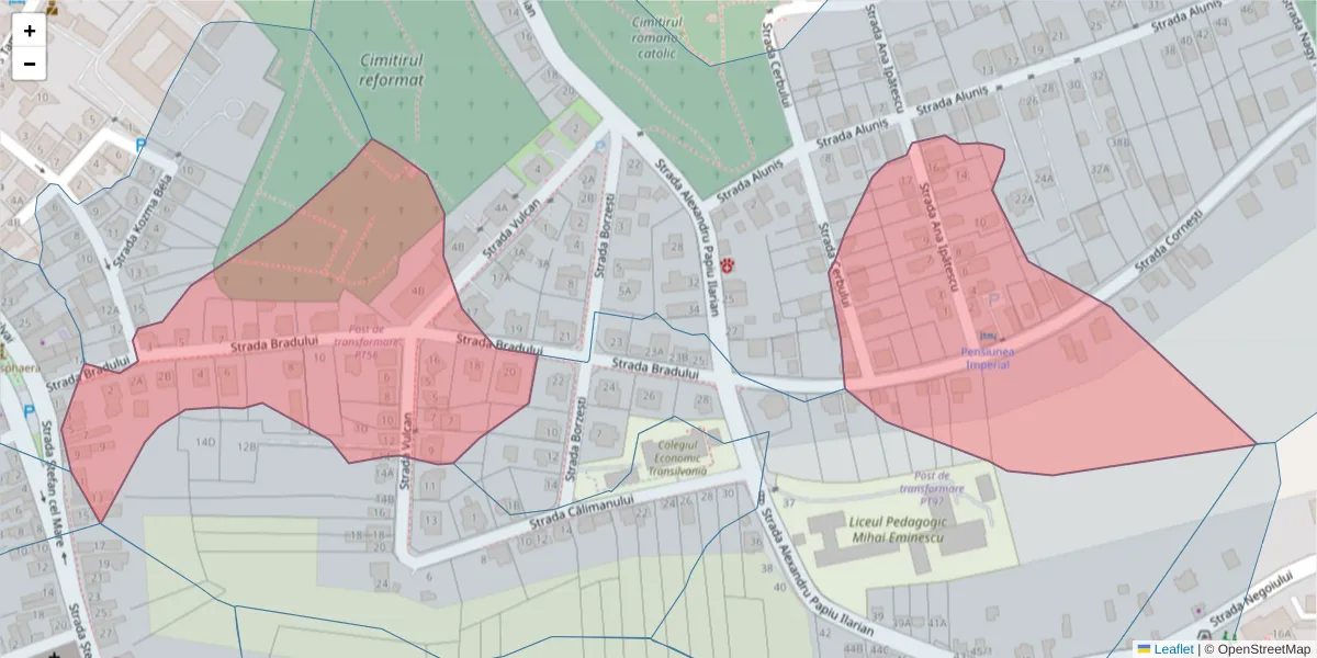 Hartă a codului poștal  și a codurilor poștale învecinate
