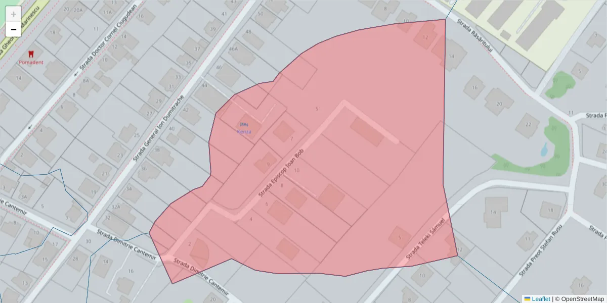 Hartă a codului poștal  și a codurilor poștale învecinate