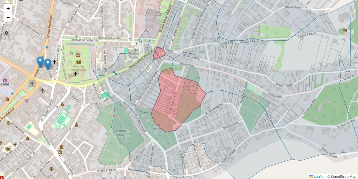 Hartă a codului poștal  și a codurilor poștale învecinate