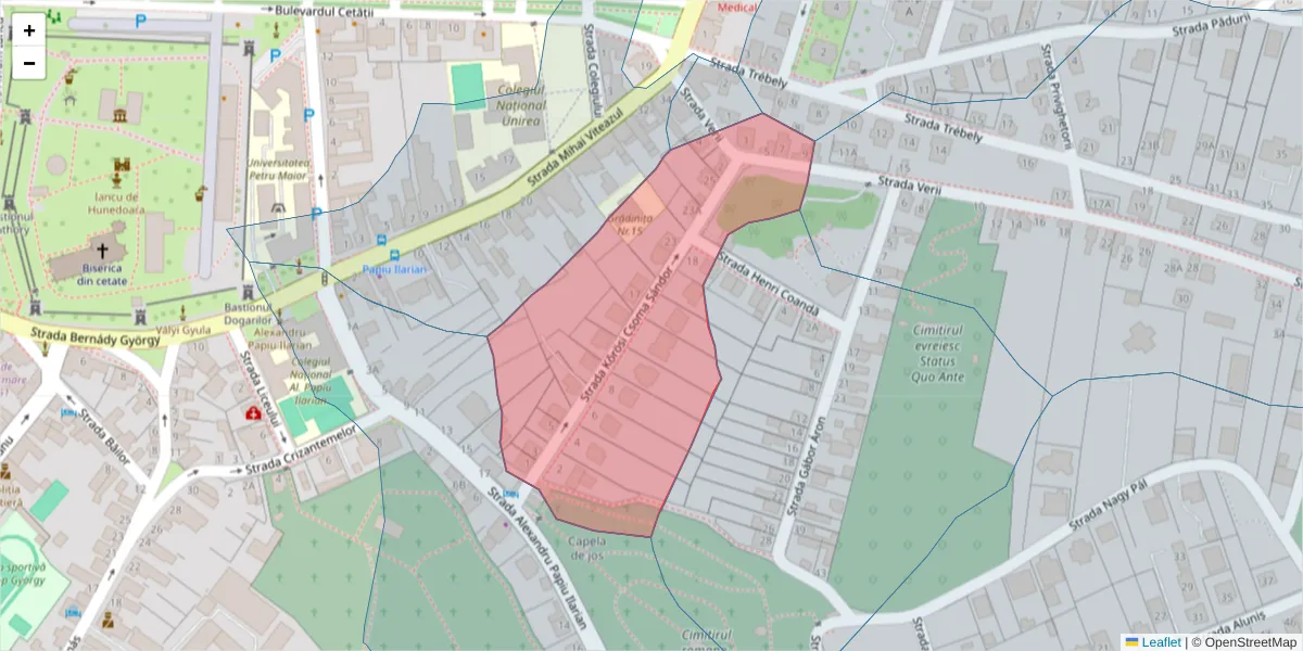 Hartă a codului poștal  și a codurilor poștale învecinate