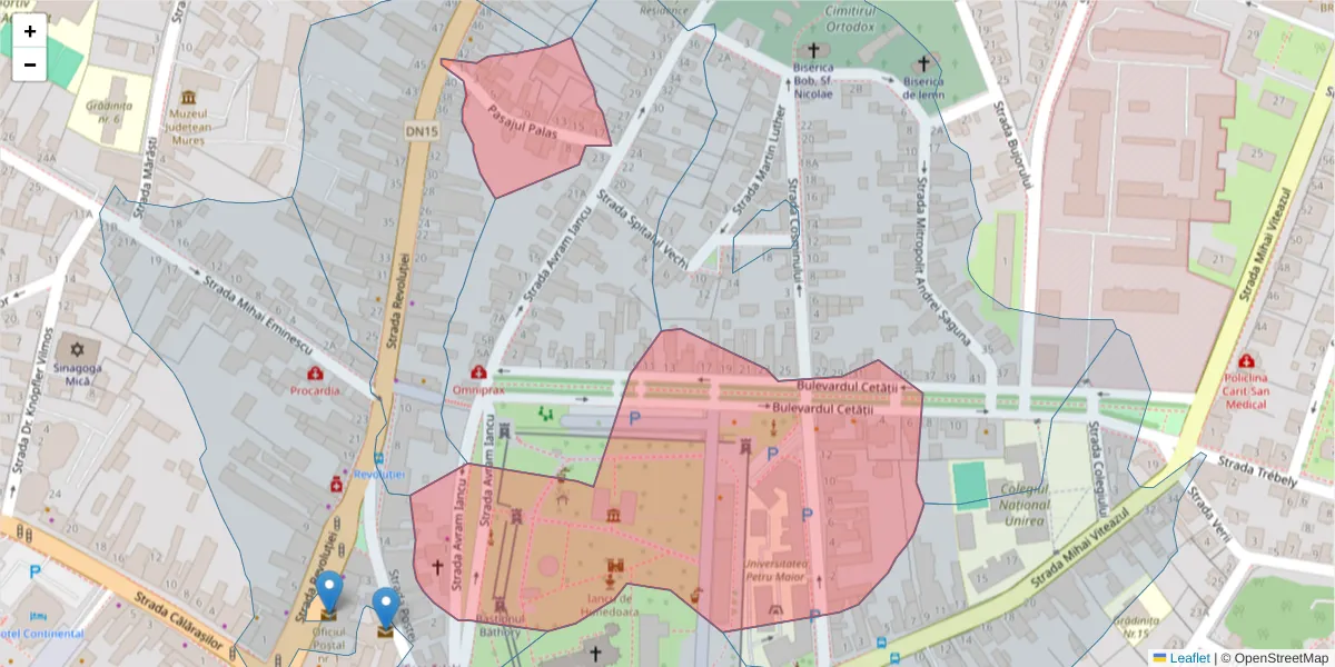 Hartă a codului poștal  și a codurilor poștale învecinate
