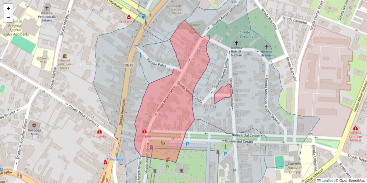 Hartă a codului poștal  și a codurilor poștale învecinate