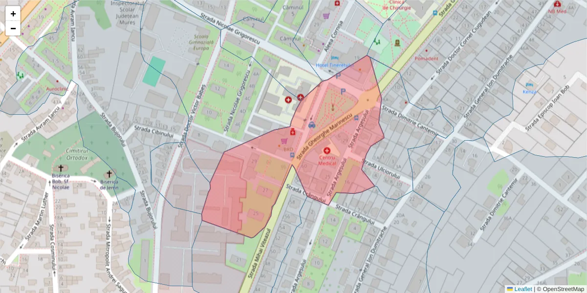 Hartă a codului poștal  și a codurilor poștale învecinate