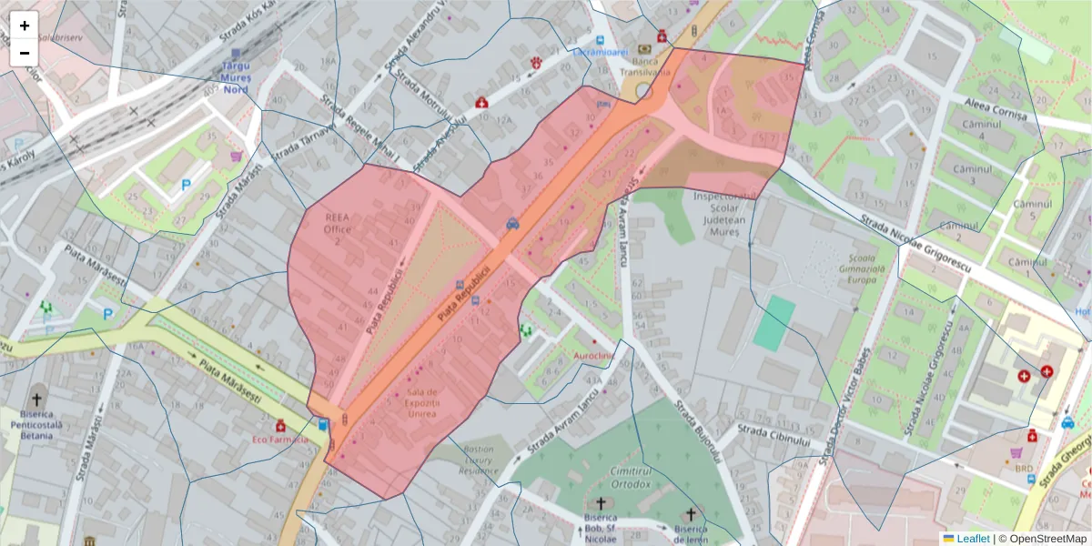 Hartă a codului poștal  și a codurilor poștale învecinate