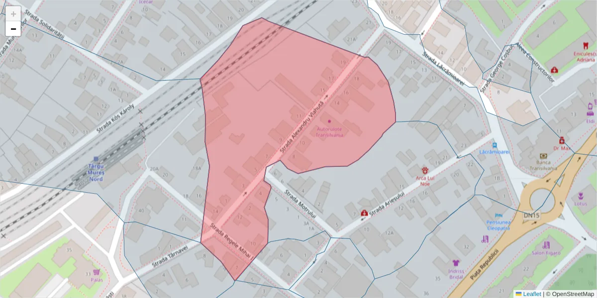 Hartă a codului poștal  și a codurilor poștale învecinate