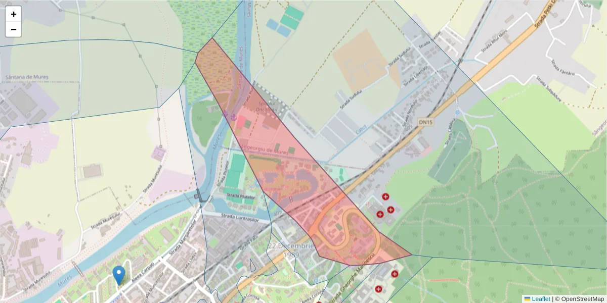 Hartă a codului poștal  și a codurilor poștale învecinate