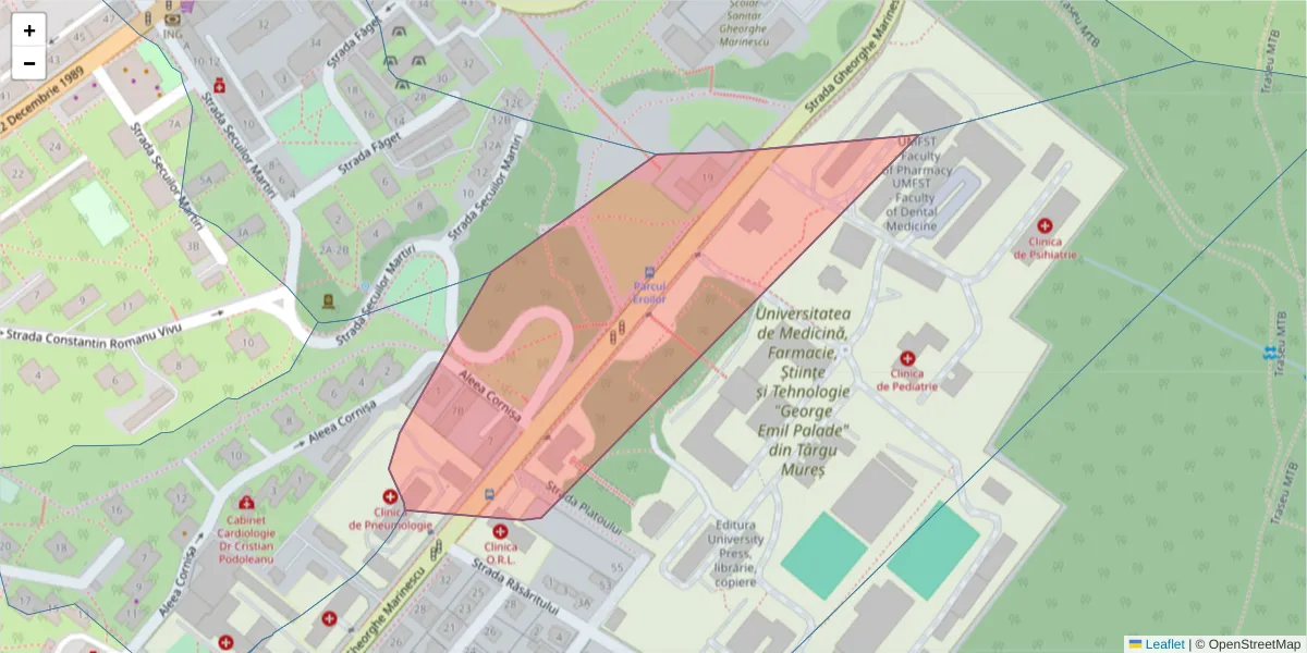 Hartă a codului poștal  și a codurilor poștale învecinate