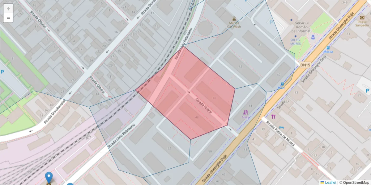 Hartă a codului poștal  și a codurilor poștale învecinate