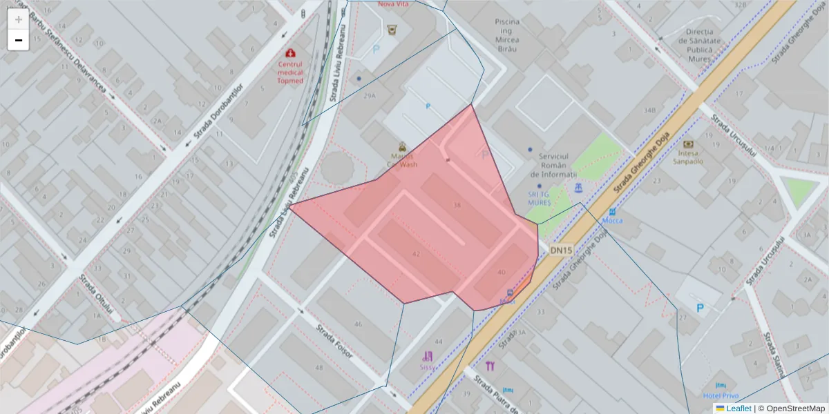 Hartă a codului poștal  și a codurilor poștale învecinate