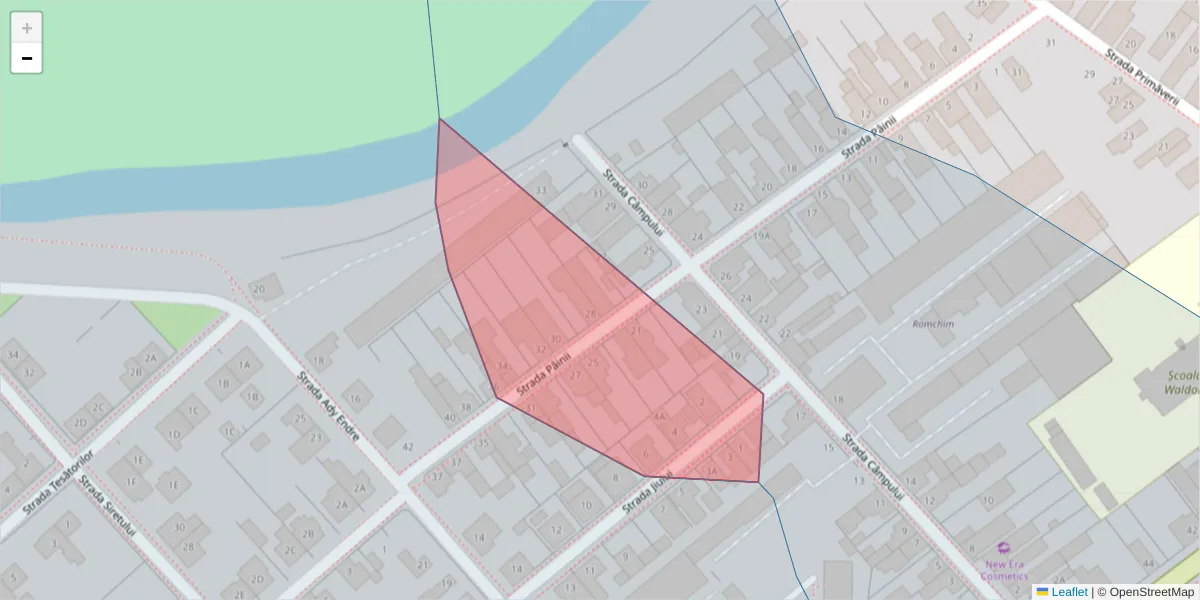 Hartă a codului poștal  și a codurilor poștale învecinate