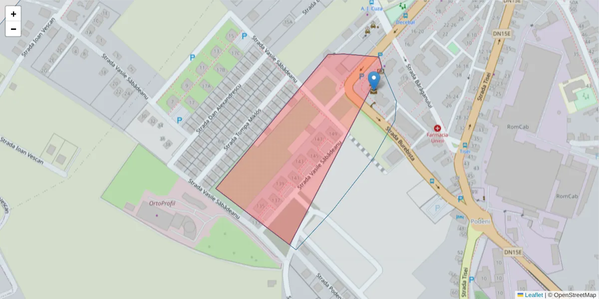 Hartă a codului poștal  și a codurilor poștale învecinate