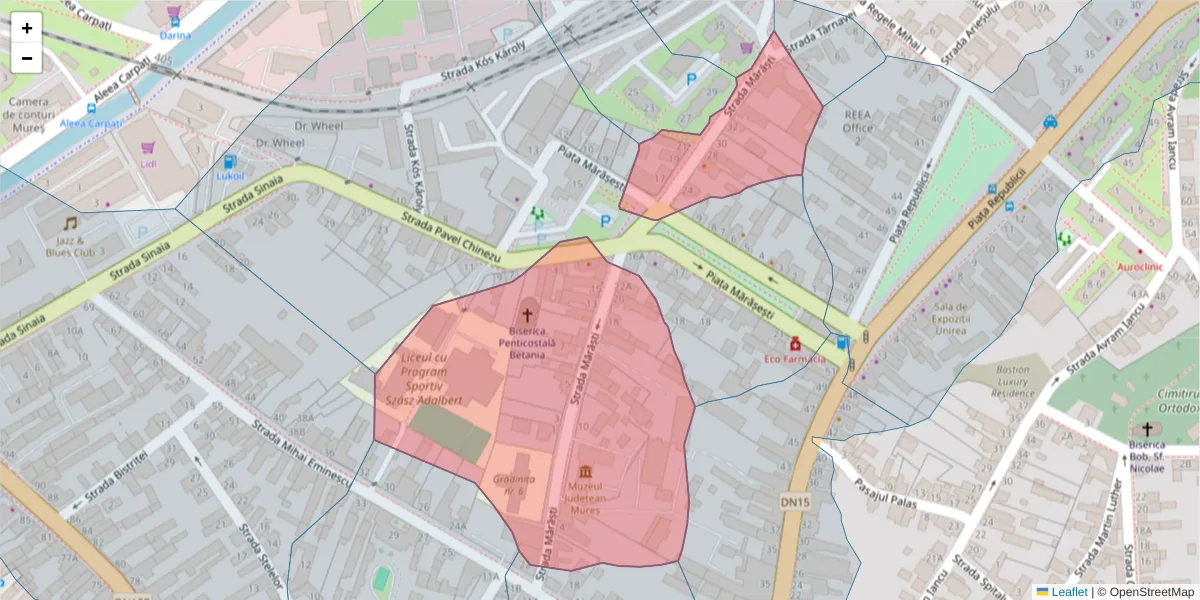 Hartă a codului poștal  și a codurilor poștale învecinate