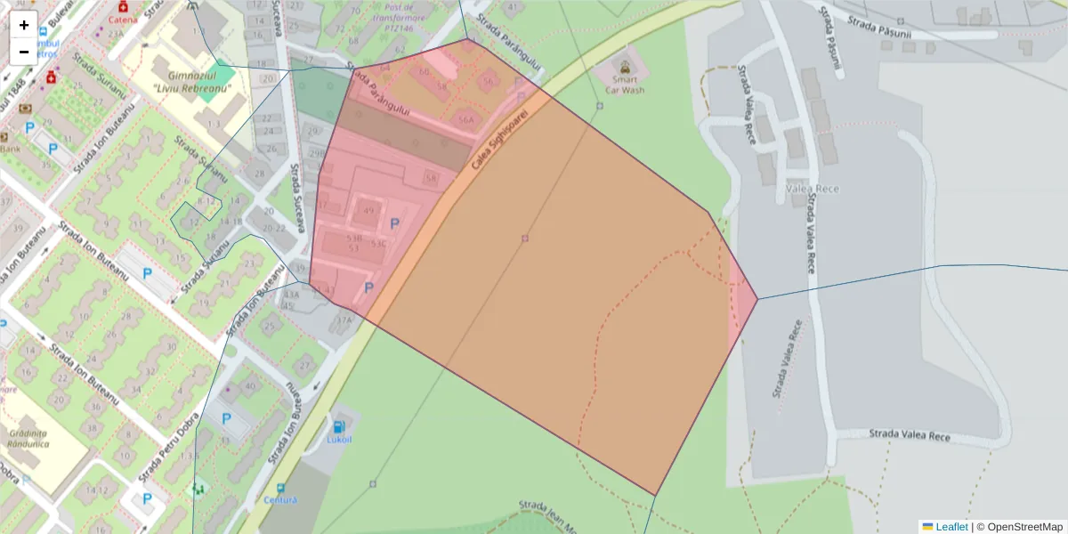 Hartă a codului poștal  și a codurilor poștale învecinate