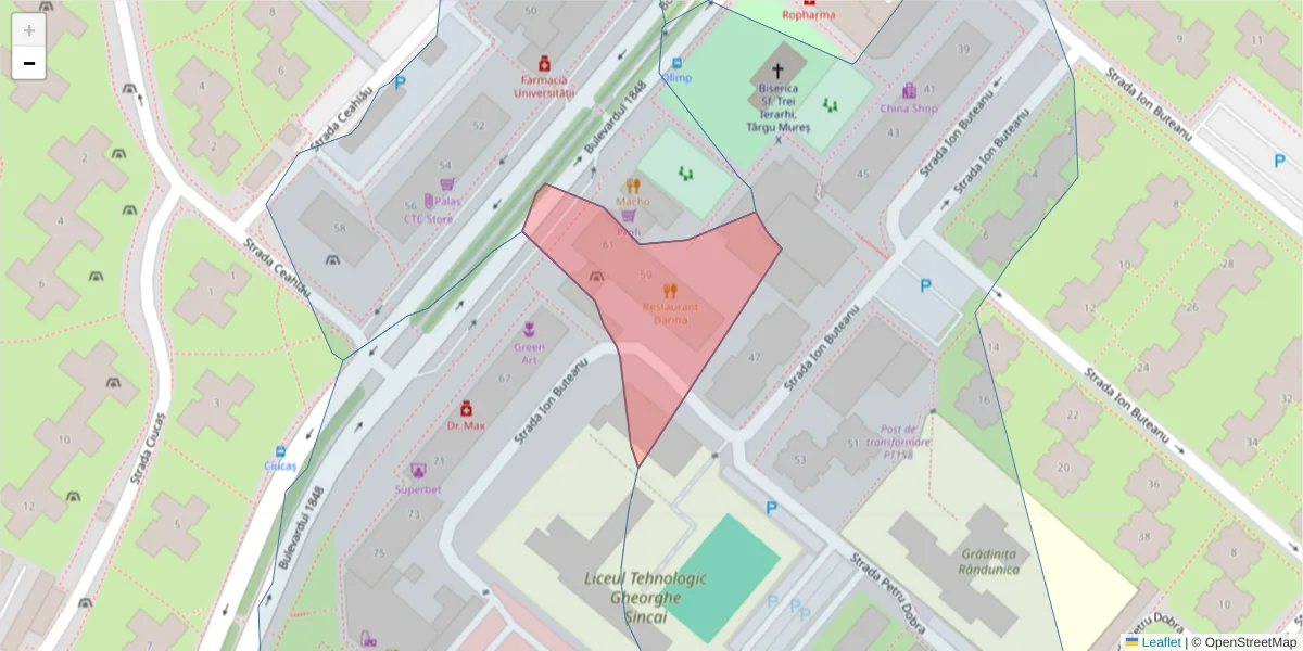 Hartă a codului poștal  și a codurilor poștale învecinate