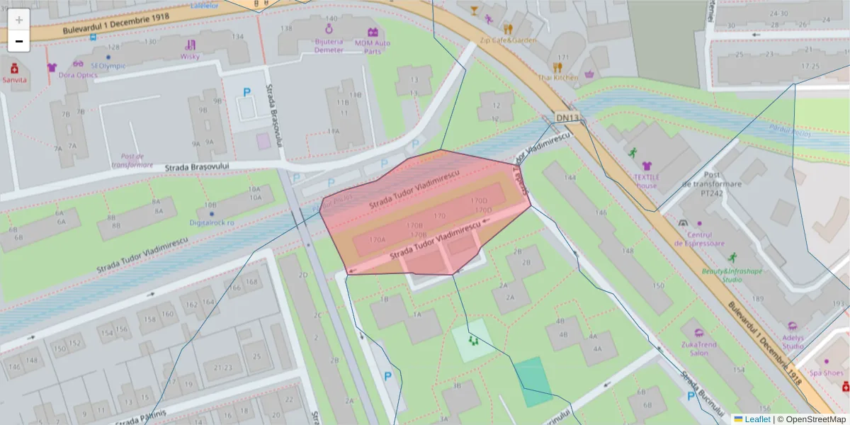 Hartă a codului poștal  și a codurilor poștale învecinate