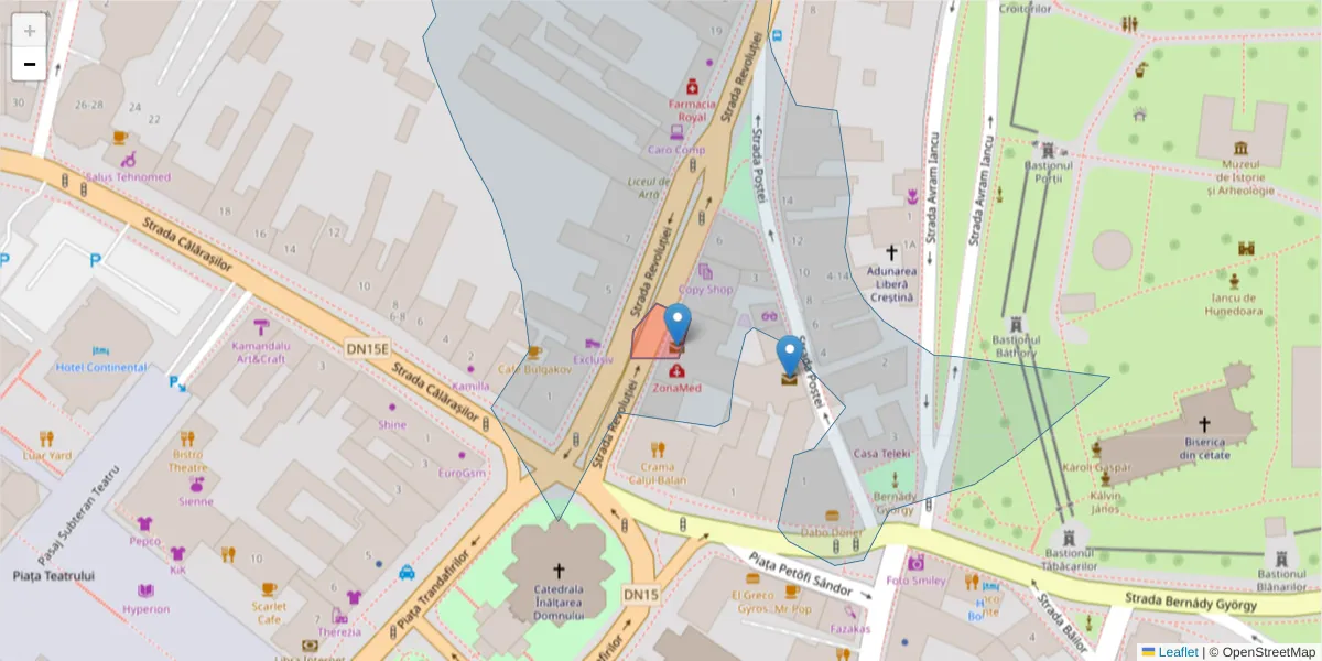 Hartă a codului poștal  și a codurilor poștale învecinate