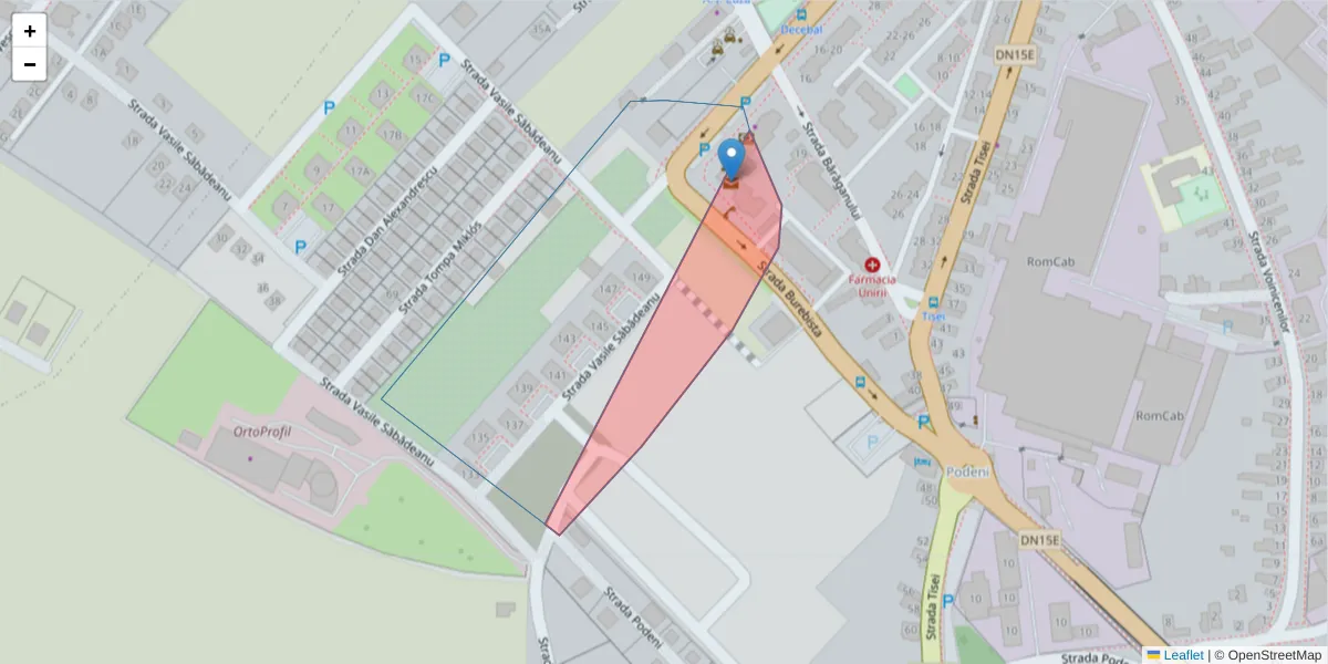 Hartă a codului poștal  și a codurilor poștale învecinate