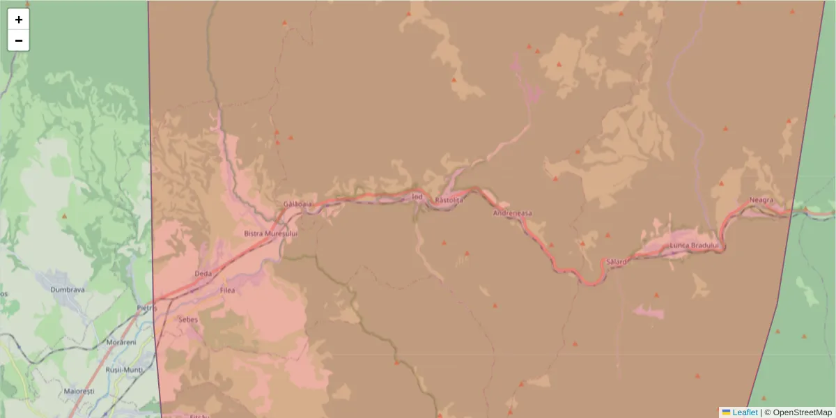 Hartă a codului poștal  și a codurilor poștale învecinate