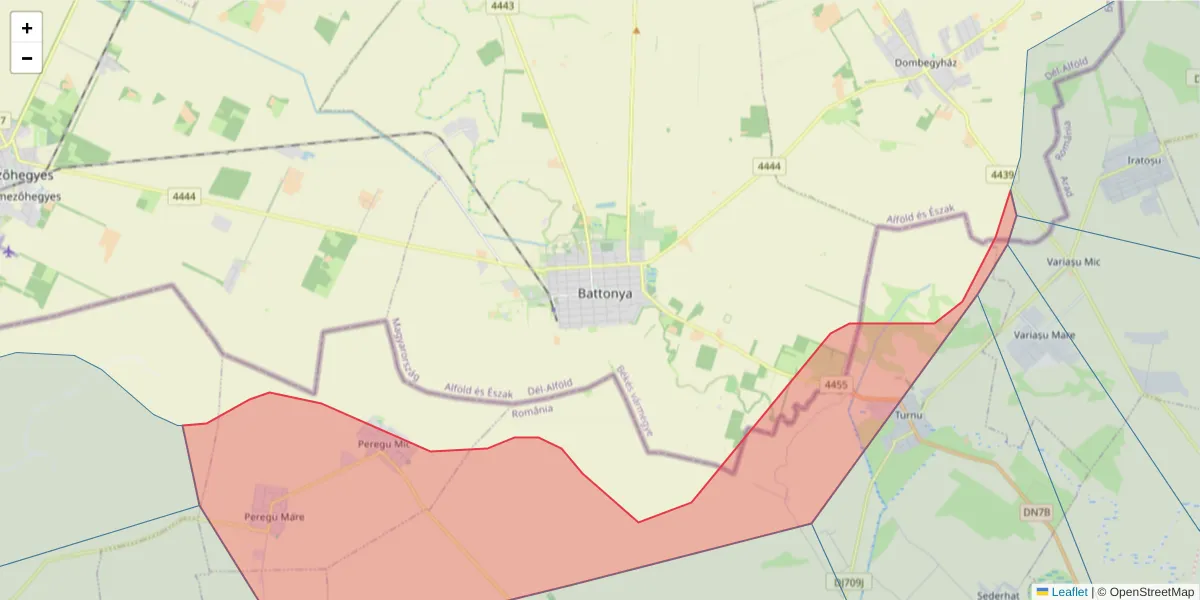 Hartă a codului poștal  și a codurilor poștale învecinate