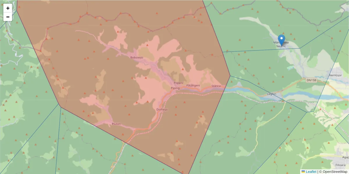 Hartă a codului poștal  și a codurilor poștale învecinate