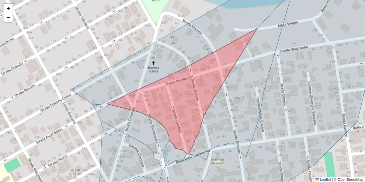 Hartă a codului poștal  și a codurilor poștale învecinate