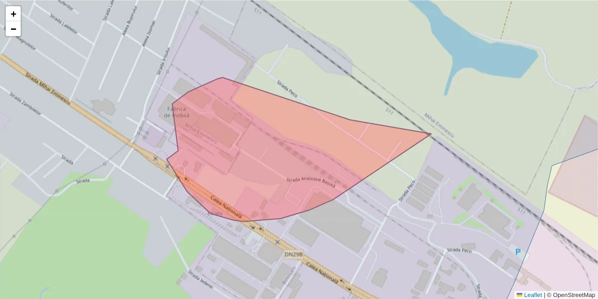 Hartă a codului poștal  și a codurilor poștale învecinate