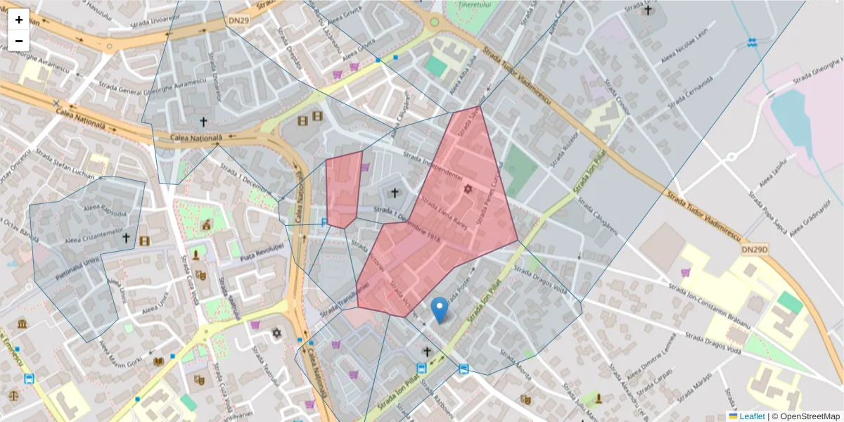 Hartă a codului poștal  și a codurilor poștale învecinate