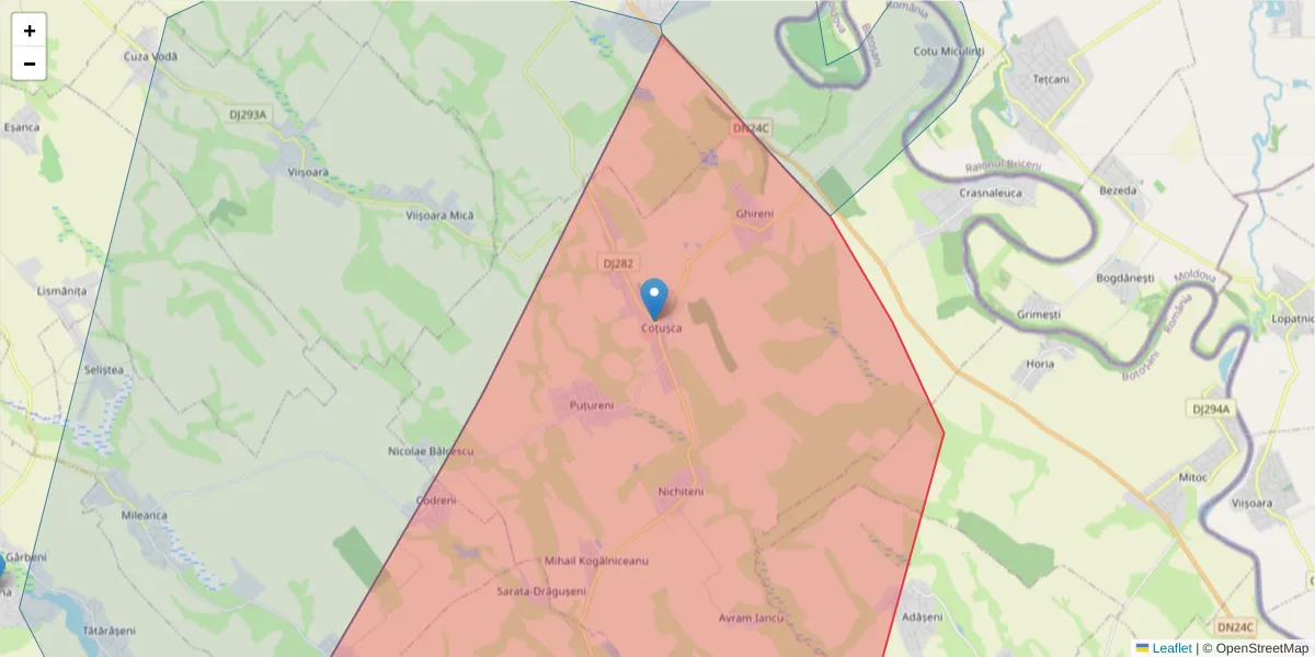 Hartă a codului poștal  și a codurilor poștale învecinate