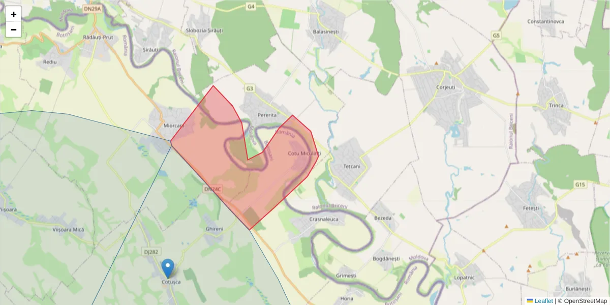 Hartă a codului poștal  și a codurilor poștale învecinate