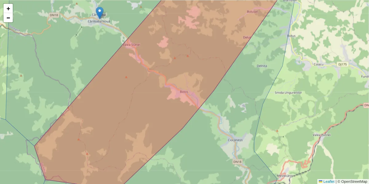 Hartă a codului poștal  și a codurilor poștale învecinate