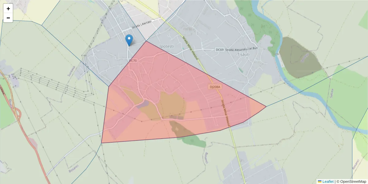 Hartă a codului poștal  și a codurilor poștale învecinate