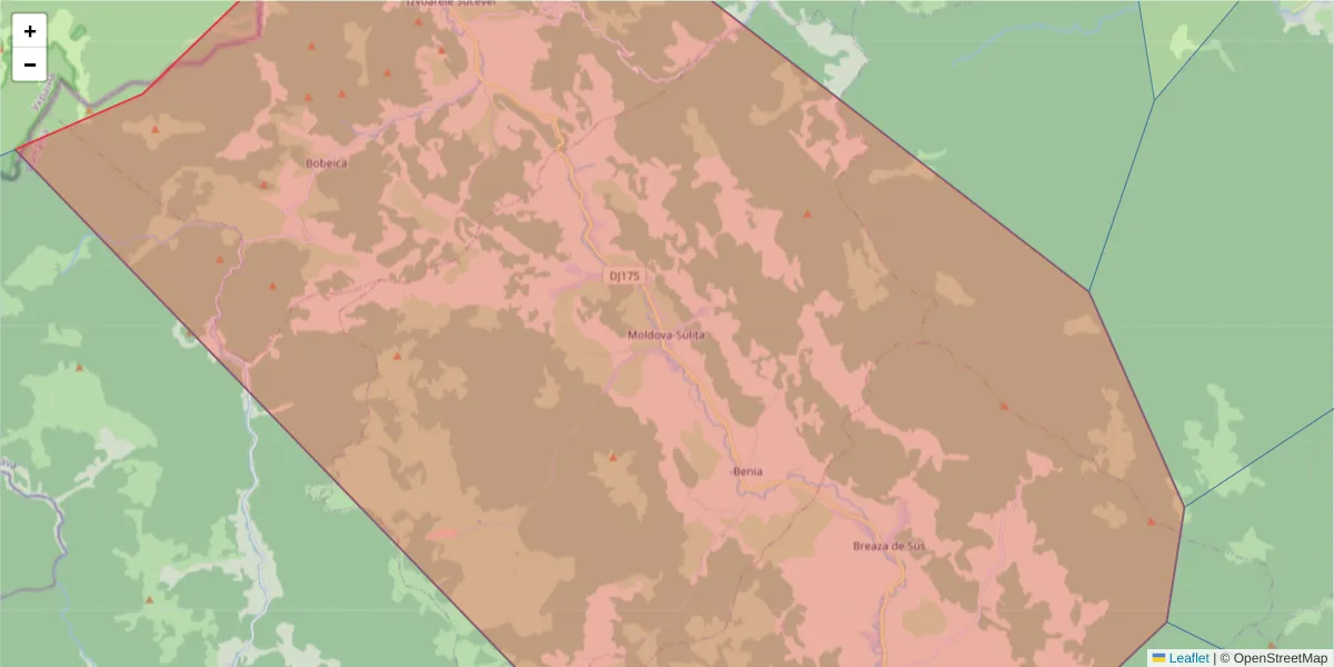 Hartă a codului poștal  și a codurilor poștale învecinate