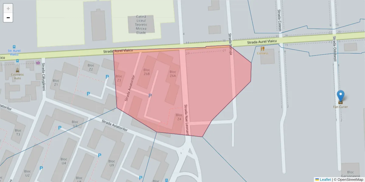 Hartă a codului poștal  și a codurilor poștale învecinate