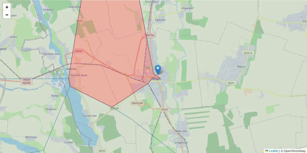 Hartă a codului poștal  și a codurilor poștale învecinate