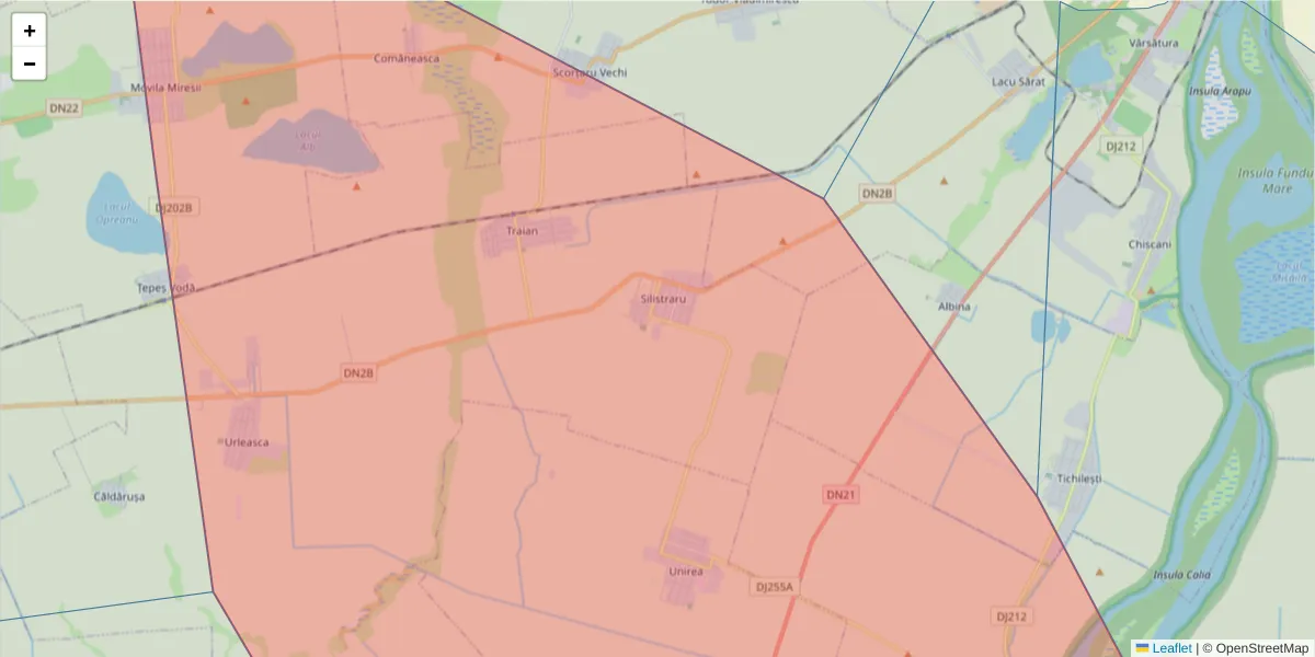 Hartă a codului poștal  și a codurilor poștale învecinate