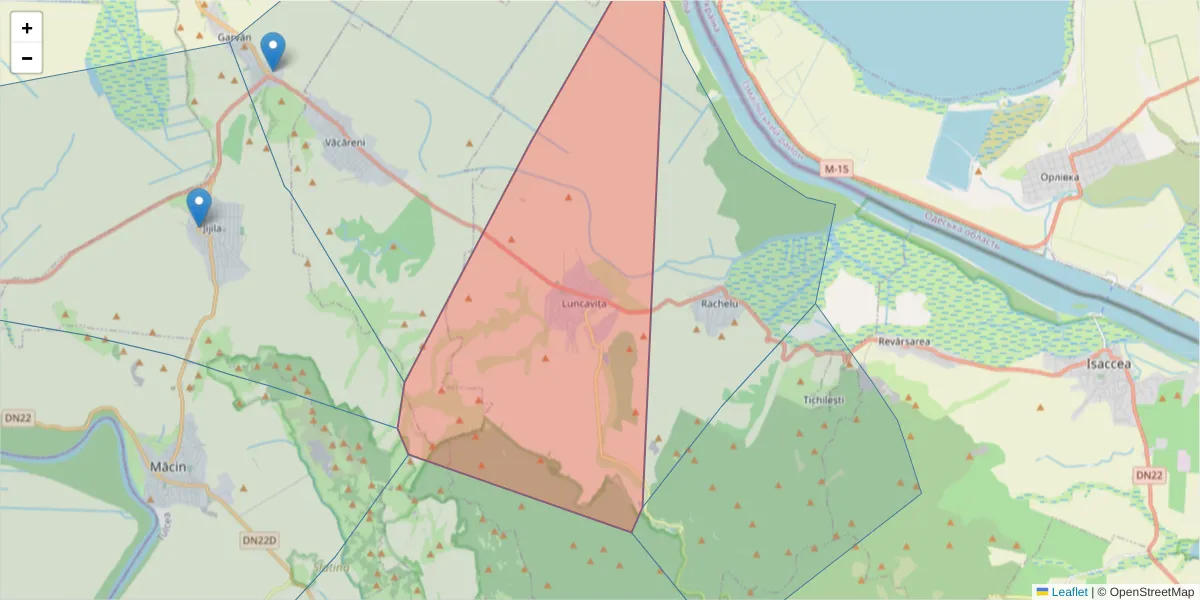 Hartă a codului poștal  și a codurilor poștale învecinate
