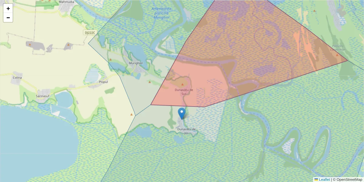 Hartă a codului poștal  și a codurilor poștale învecinate