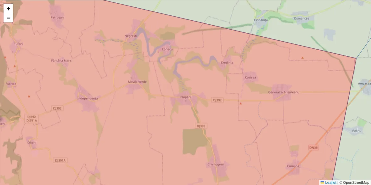 Hartă a codului poștal  și a codurilor poștale învecinate