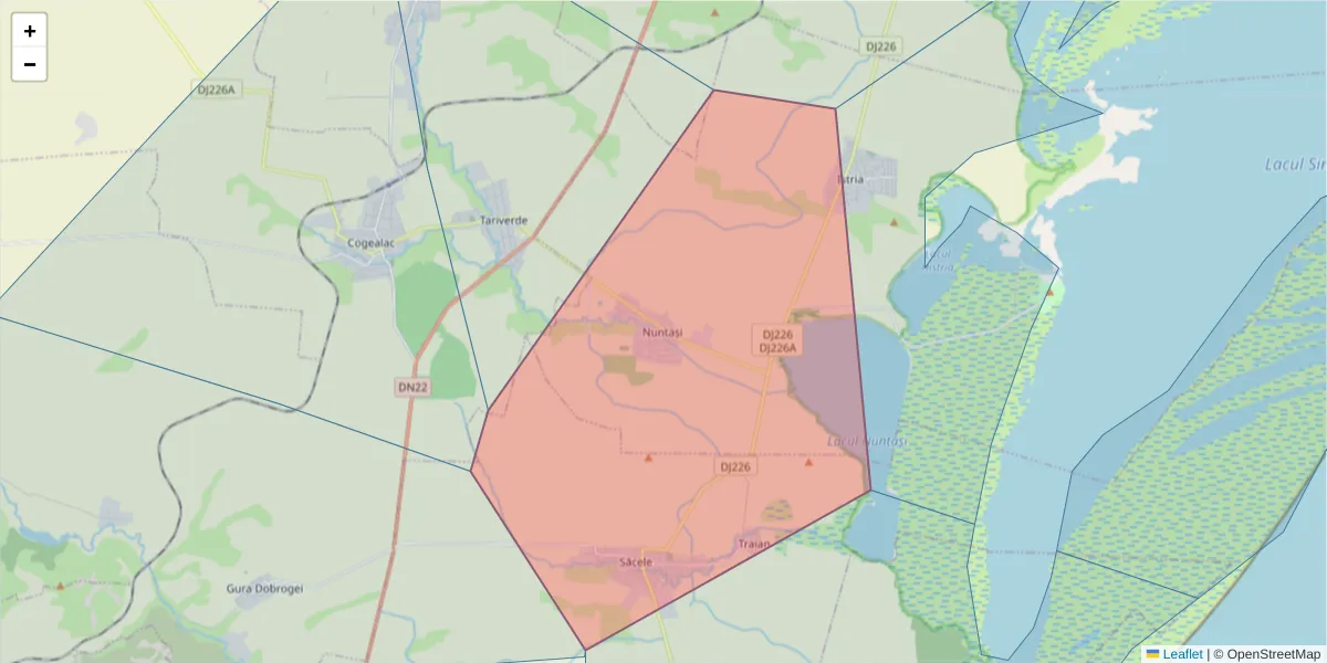 Hartă a codului poștal  și a codurilor poștale învecinate