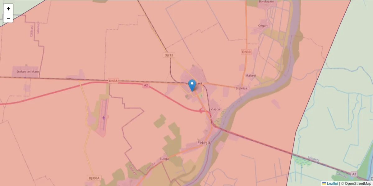 Hartă a codului poștal  și a codurilor poștale învecinate